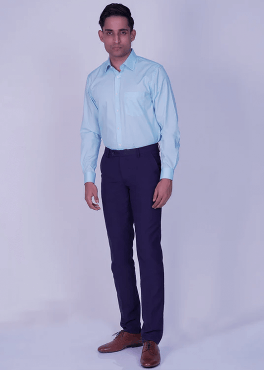 Emerald Long Sleeve Formal Slim Fit Shirt  - B Blue