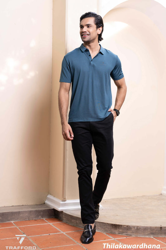 Trafford Texture Detailed Polo T Shirt