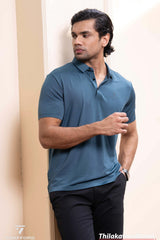 Trafford Texture Detailed Polo T Shirt