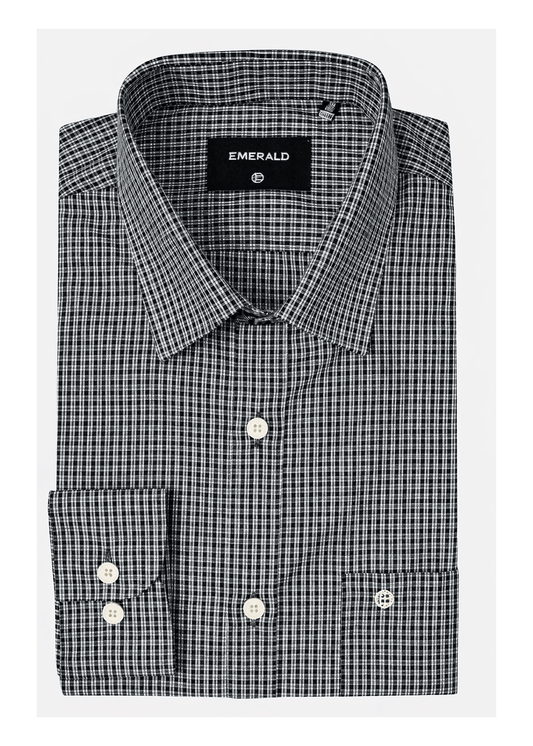 Emerald Formal Checks Slim Fit Shirt