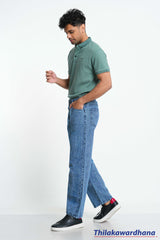 Men's Regular Fit Mid Washed Jean
