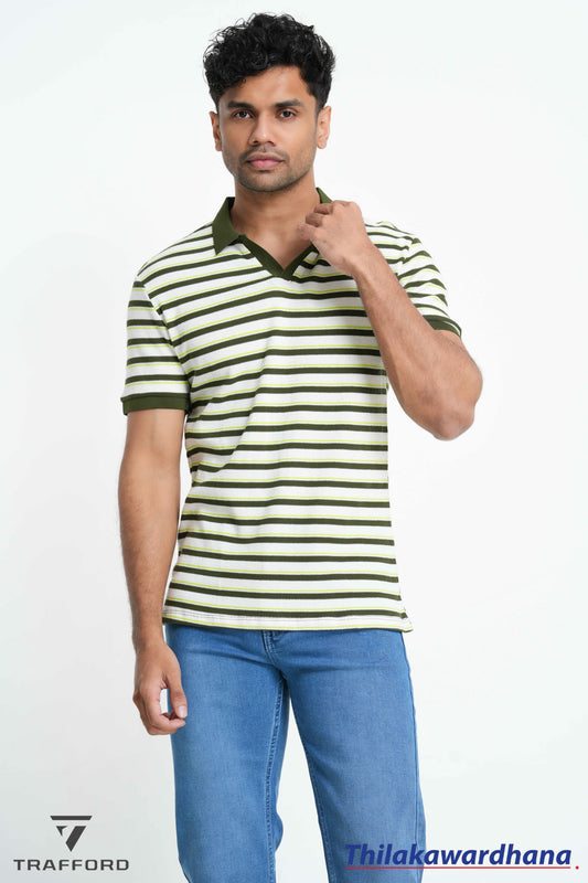 Trafford Stripe Polo T Shirt