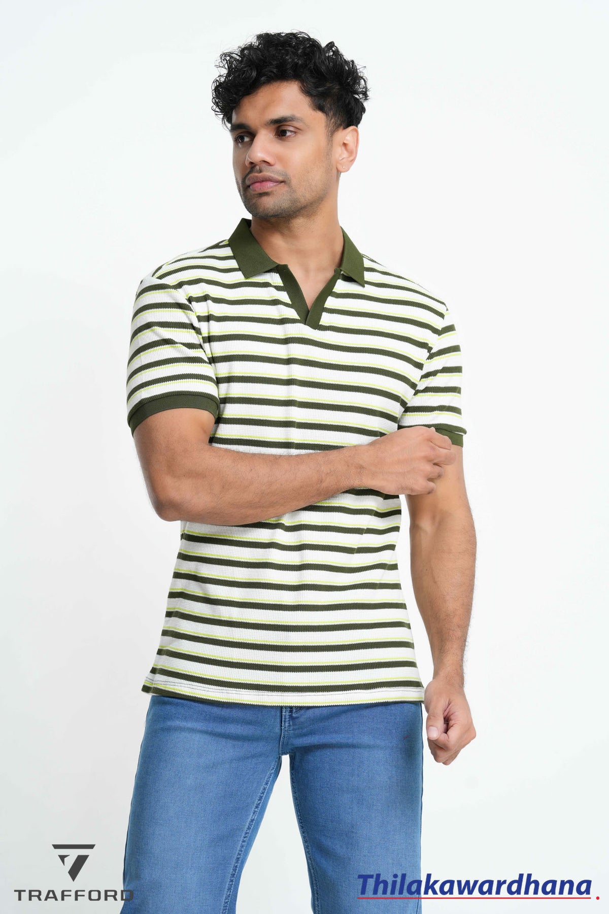 Trafford Stripe Polo T Shirt