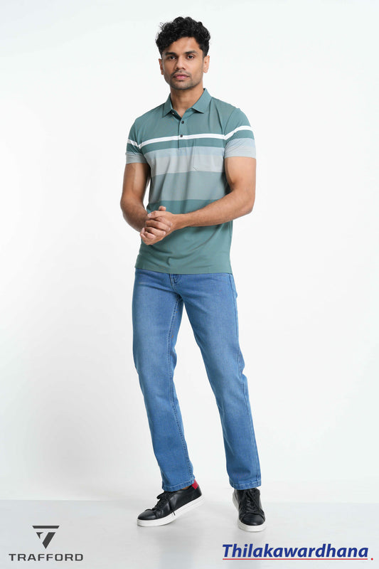 Trafford Trafford Horizon Stripe Polo T Shirt