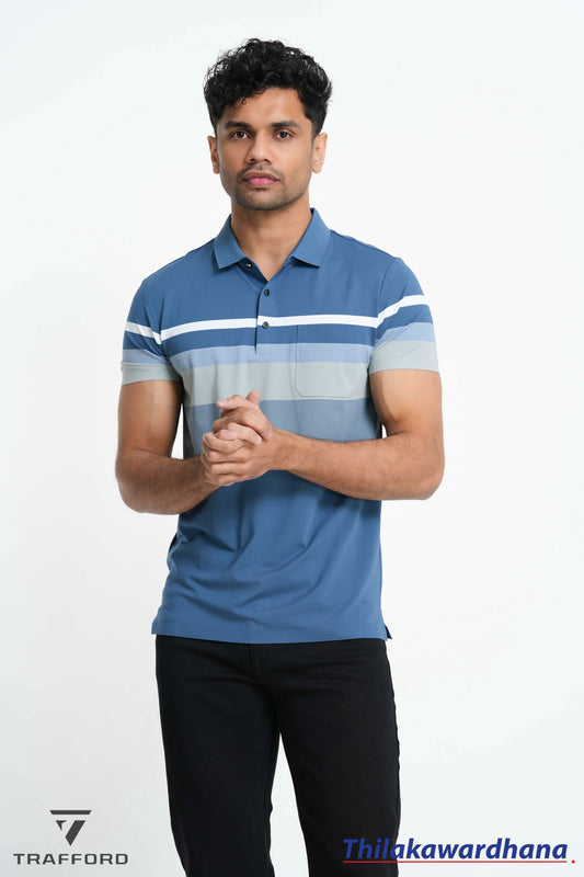 Trafford Trafford Horizon Stripe Polo T Shirt