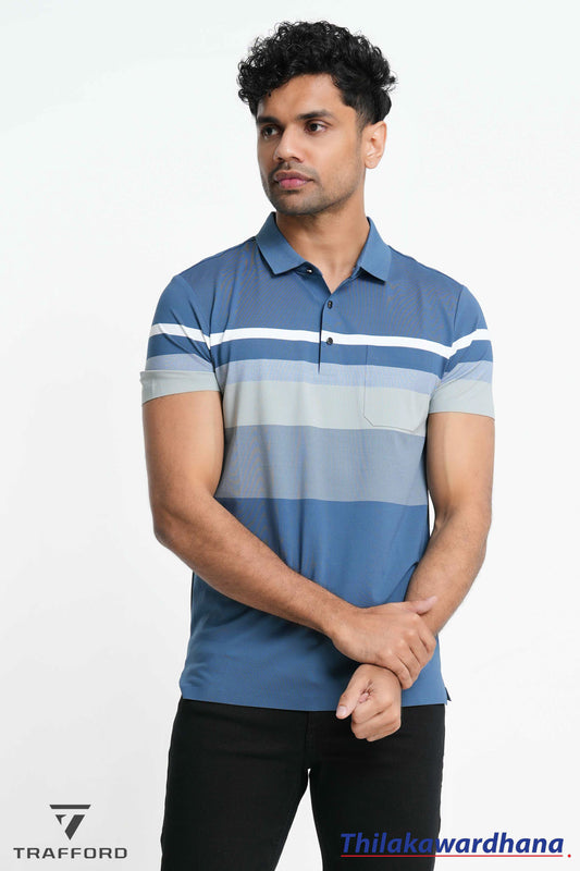 Trafford Trafford Horizon Stripe Polo T Shirt