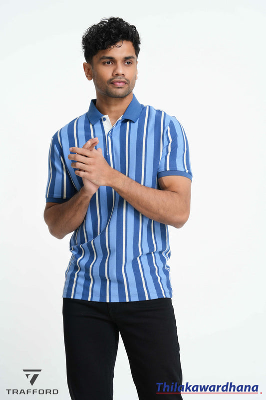 Trafford Stripe Polo T Shirt