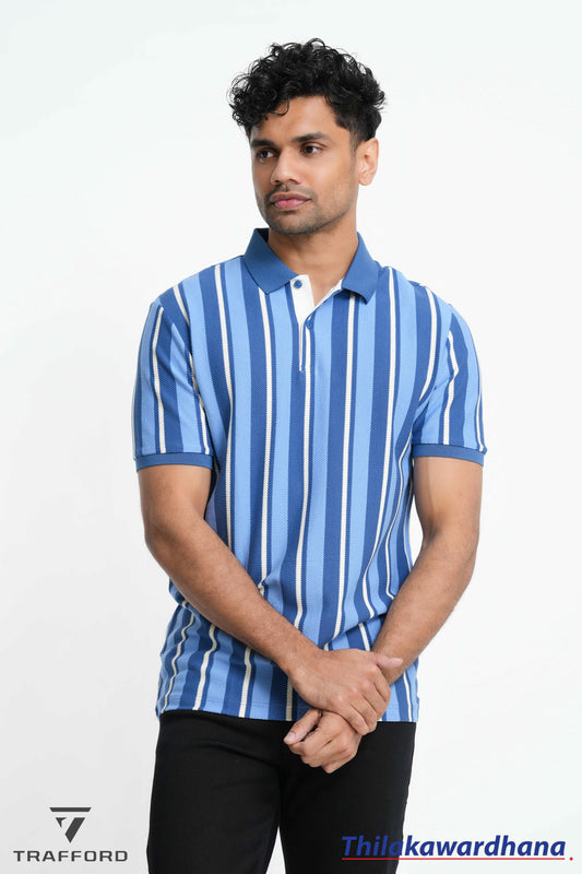 Trafford Stripe Polo T Shirt