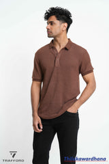 Trafford Textured Polo T Shirt