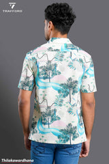 Trafford Printed Short Sleeve Linen Shirt
