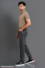 Men's Slim Fit Mid Washed Black Jean