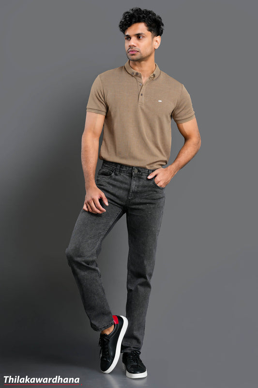 Men's Slim Fit Mid Washed Black Jean