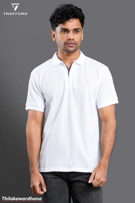 Trafford Zip Detailed Polo T Shirt