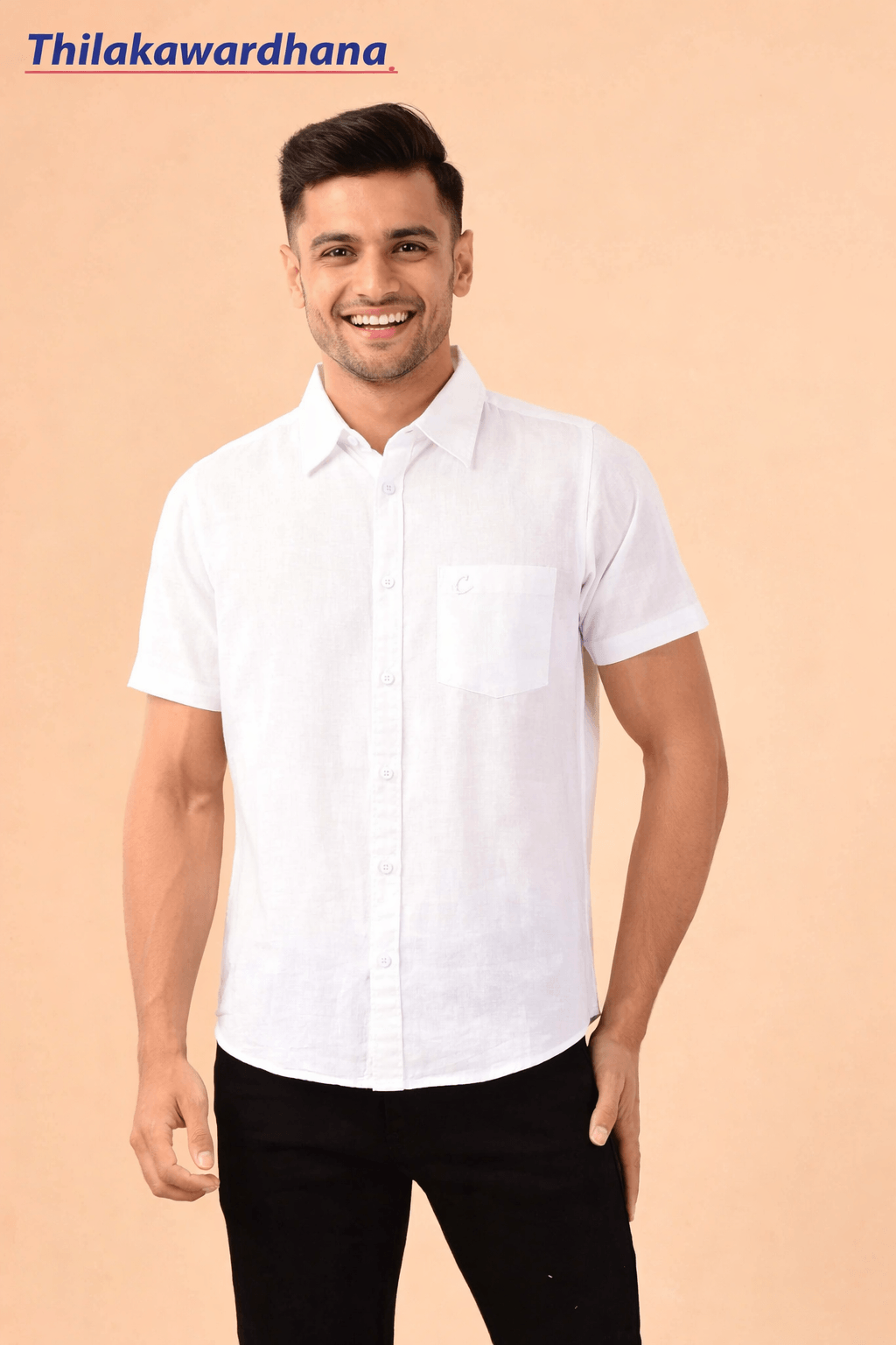 Men's Short Sleeve Linen Shirt