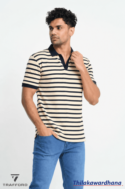 Trafford Stripe Polo T Shirt