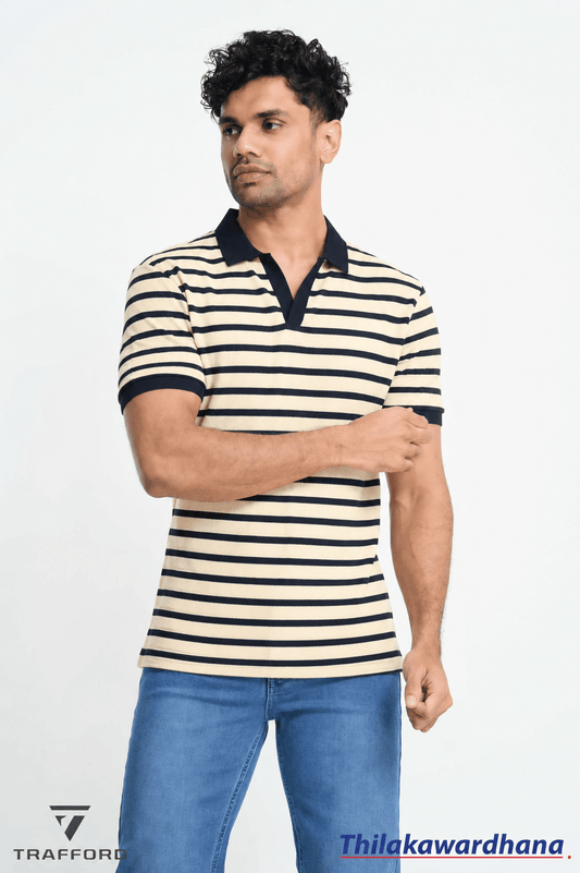 Trafford Stripe Polo T Shirt