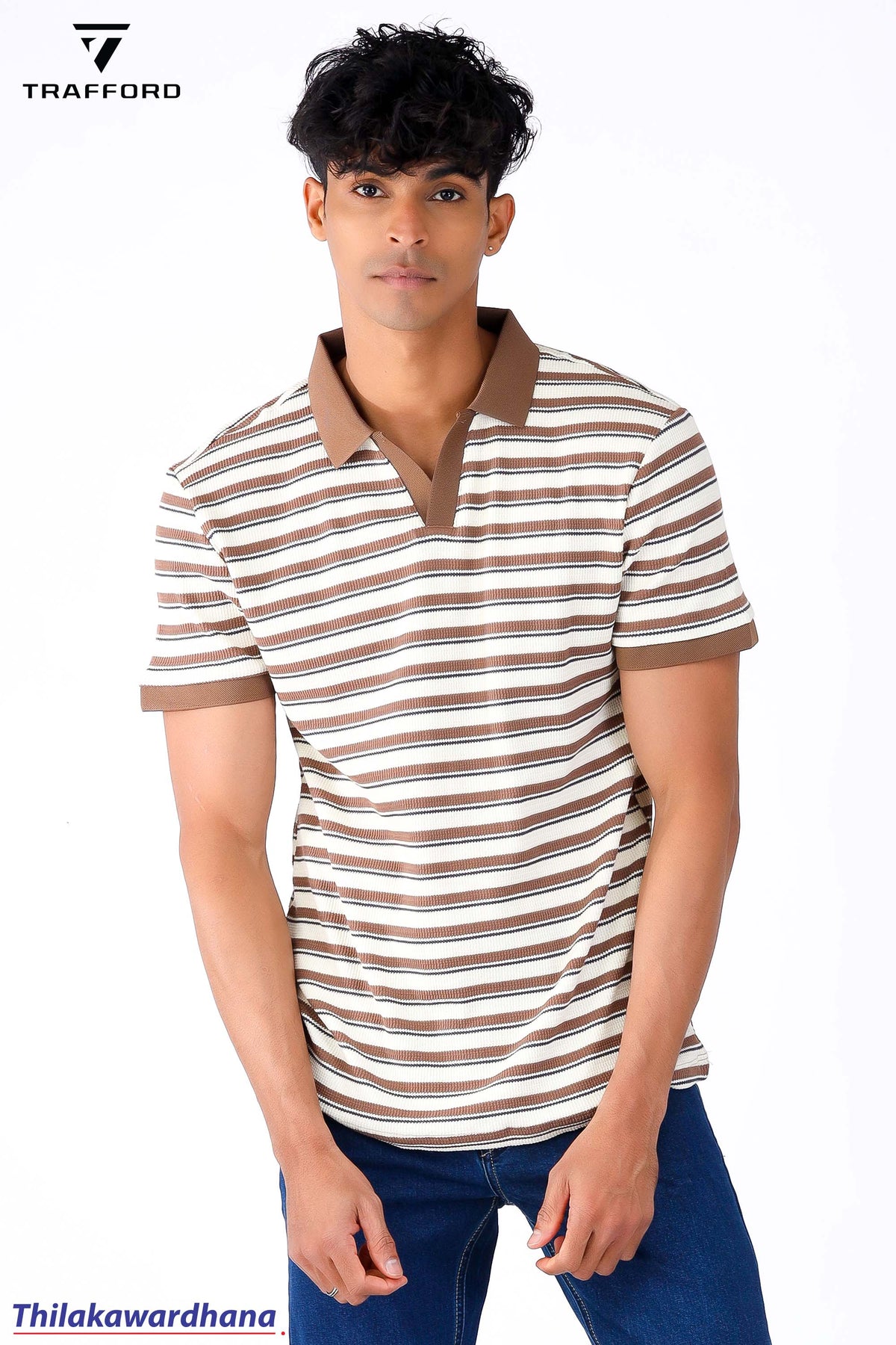 Trafford Stripe Polo T Shirt