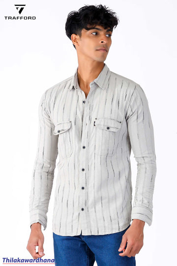 Double Pocket Detailed Long Sleeve Shirt