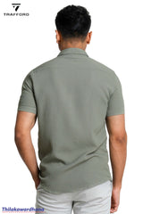 Trafford UrbanWeave Olive Textured Shirt