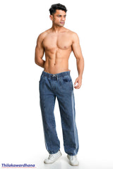 Contrast Mid Washed Cargo Denim Jean