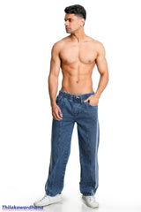 Contrast Mid Washed Cargo Denim Jean