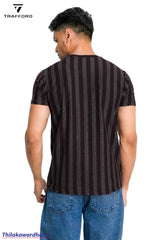 Dodge Striped Cred Neck T Shirt
