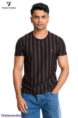 Dodge Striped Cred Neck T Shirt
