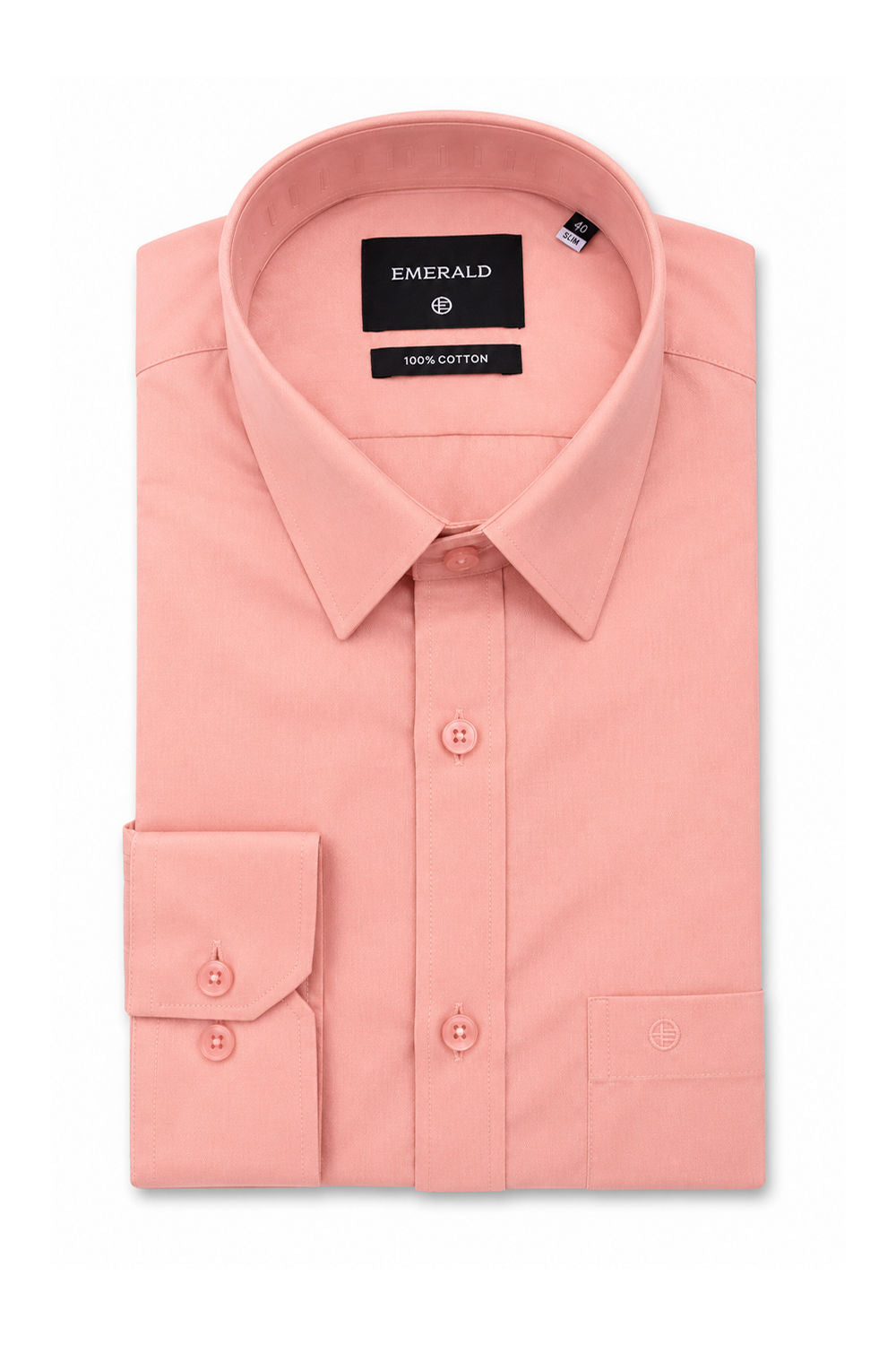 Emerald Formal Slim Fit Long Sleeve Shirt -Rose Pink