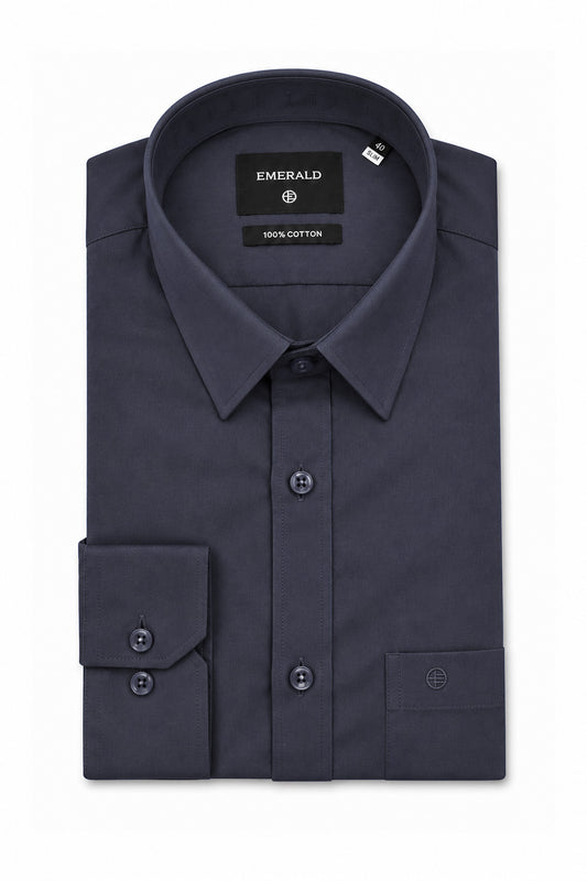 Emerald Formal Slim Fit Long Sleeve Shirt - Blue Gray