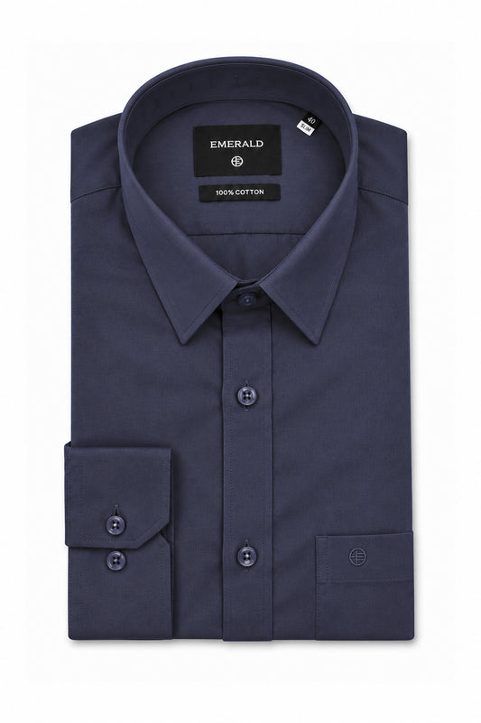 Emerald Formal Slim Fit Long Sleeve Shirt - Twilight