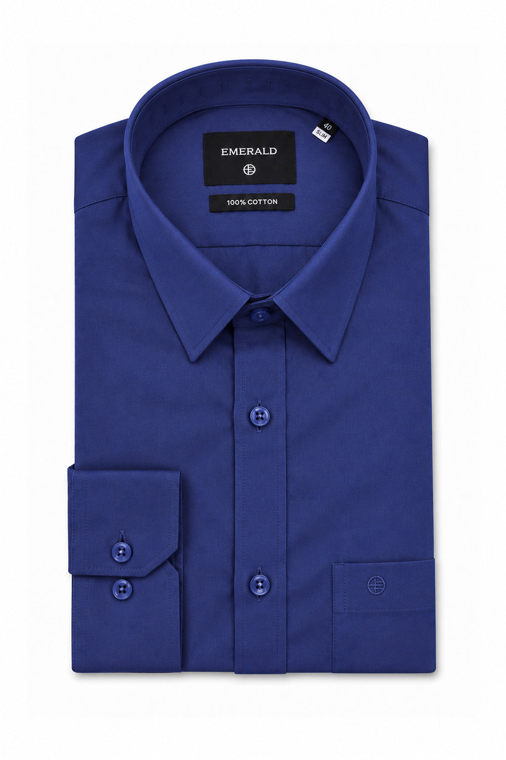Emerald Formal Slim Fit Long Sleeve Shirt - True Blue