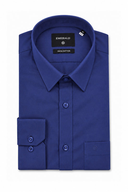 Emerald Formal Slim Fit Long Sleeve Shirt - True Blue