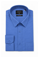 Emerald Formal Slim Fit Long Sleeve Shirt - Cosmic Blue