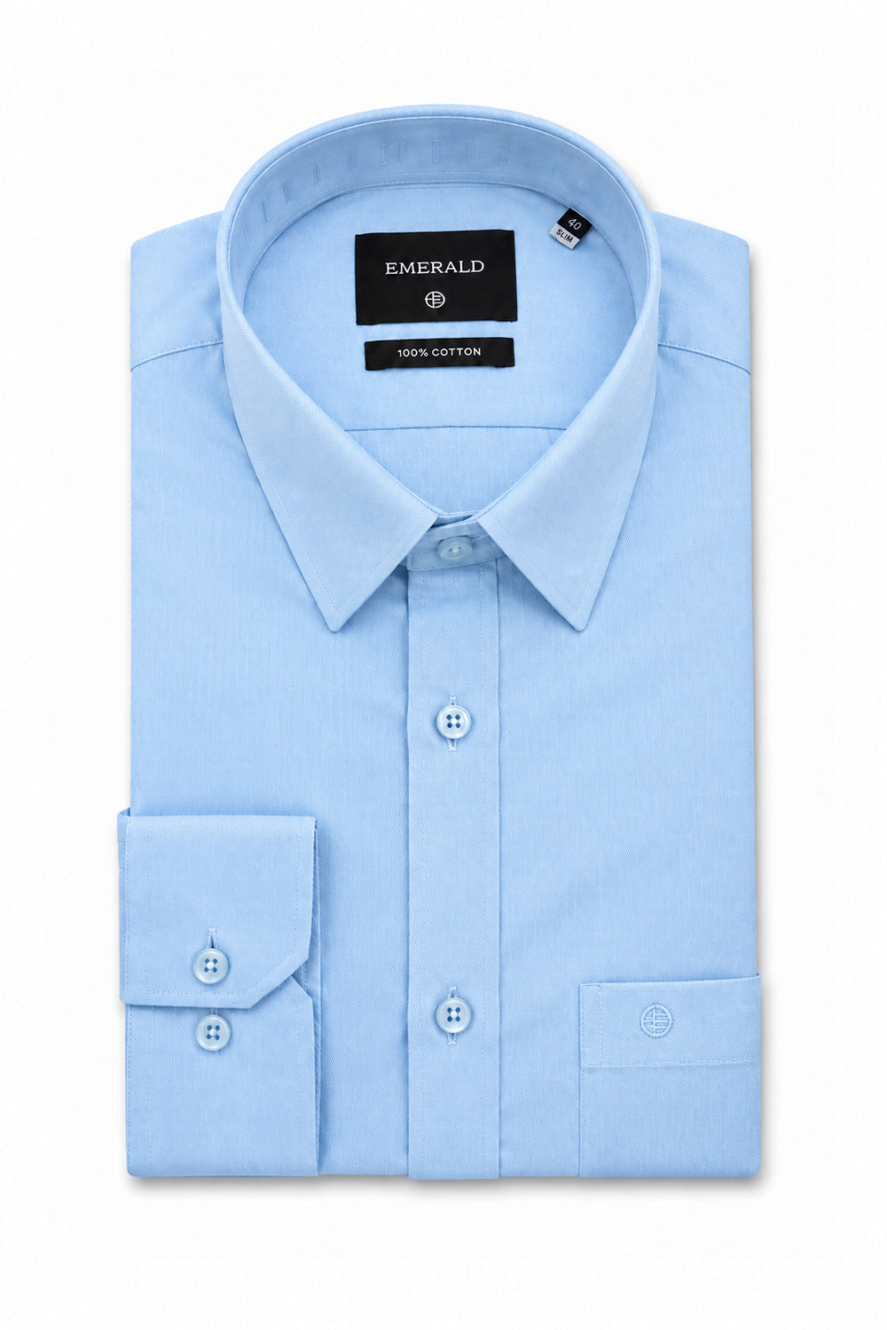 Emerald Formal Slim Fit Long Sleeve Shirt - Blue Baby