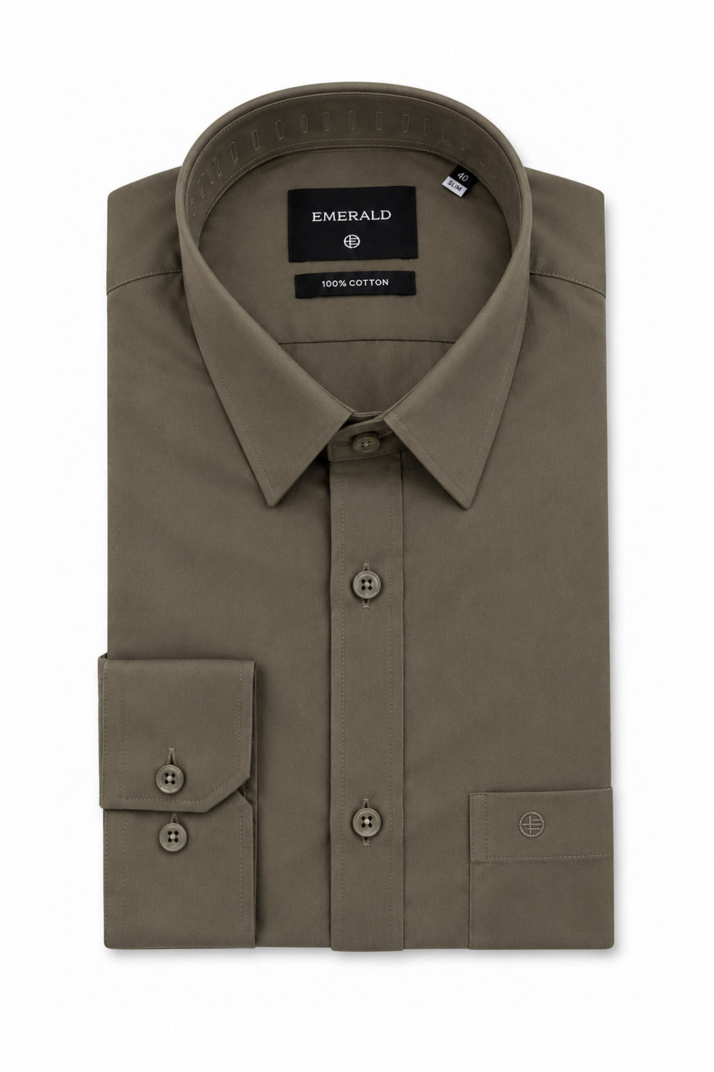 Emerald Formal Slim Fit Long Sleeve Shirt - Green Aqua