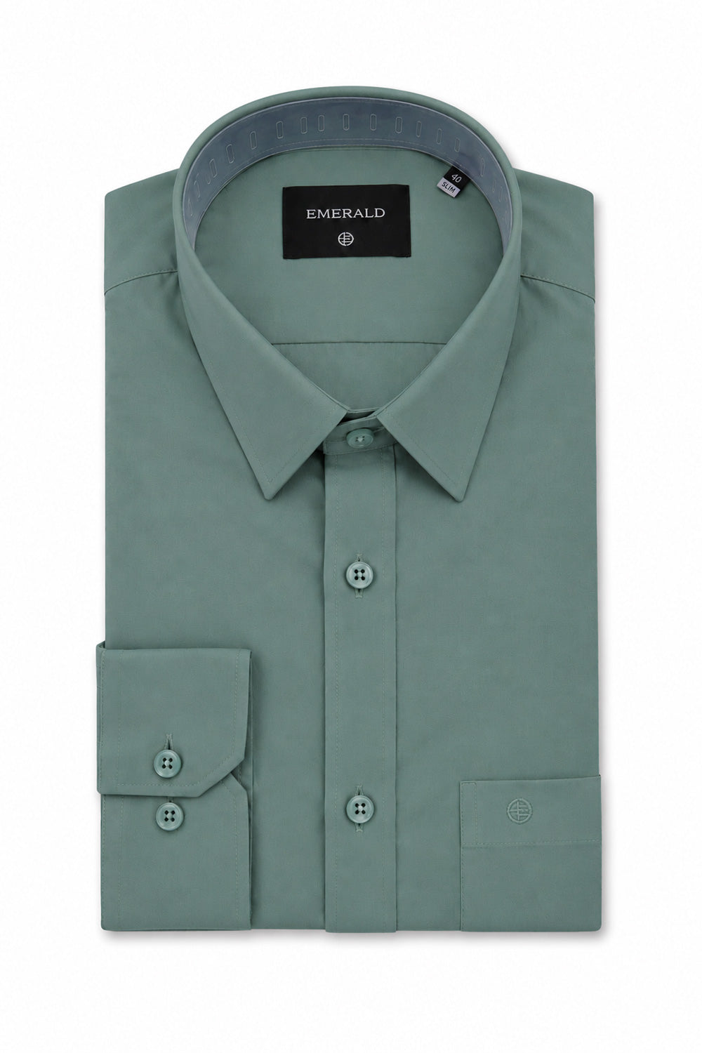 Emerald Formal Slim Fit Long Sleeve Shirt - Green Hedge