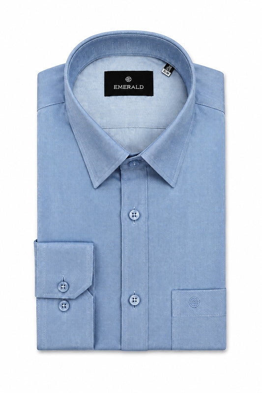 Emerald Formal Slim Fit Long Sleeve Shirt - Drizzle