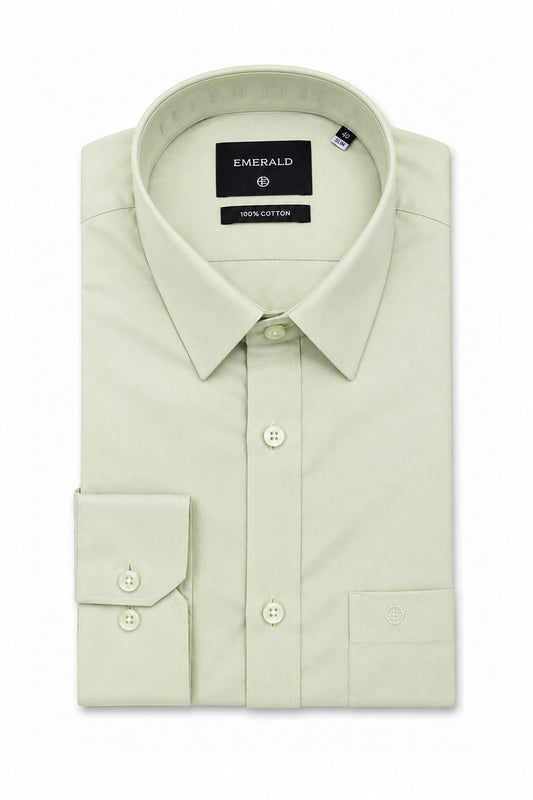 Emerald Formal Slim Fit Long Sleeve Shirt - Light Green