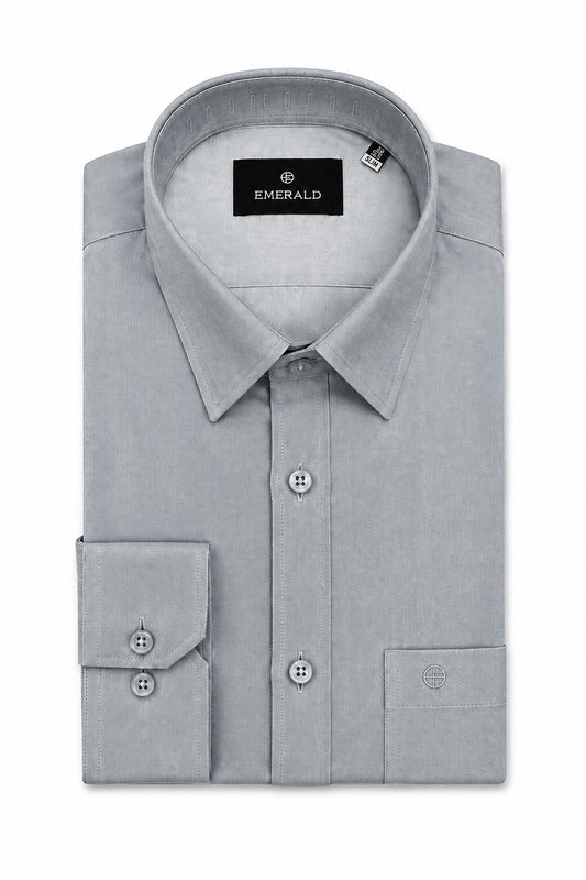 Emerald Formal Slim Fit Long Sleeve Shirt - Powder