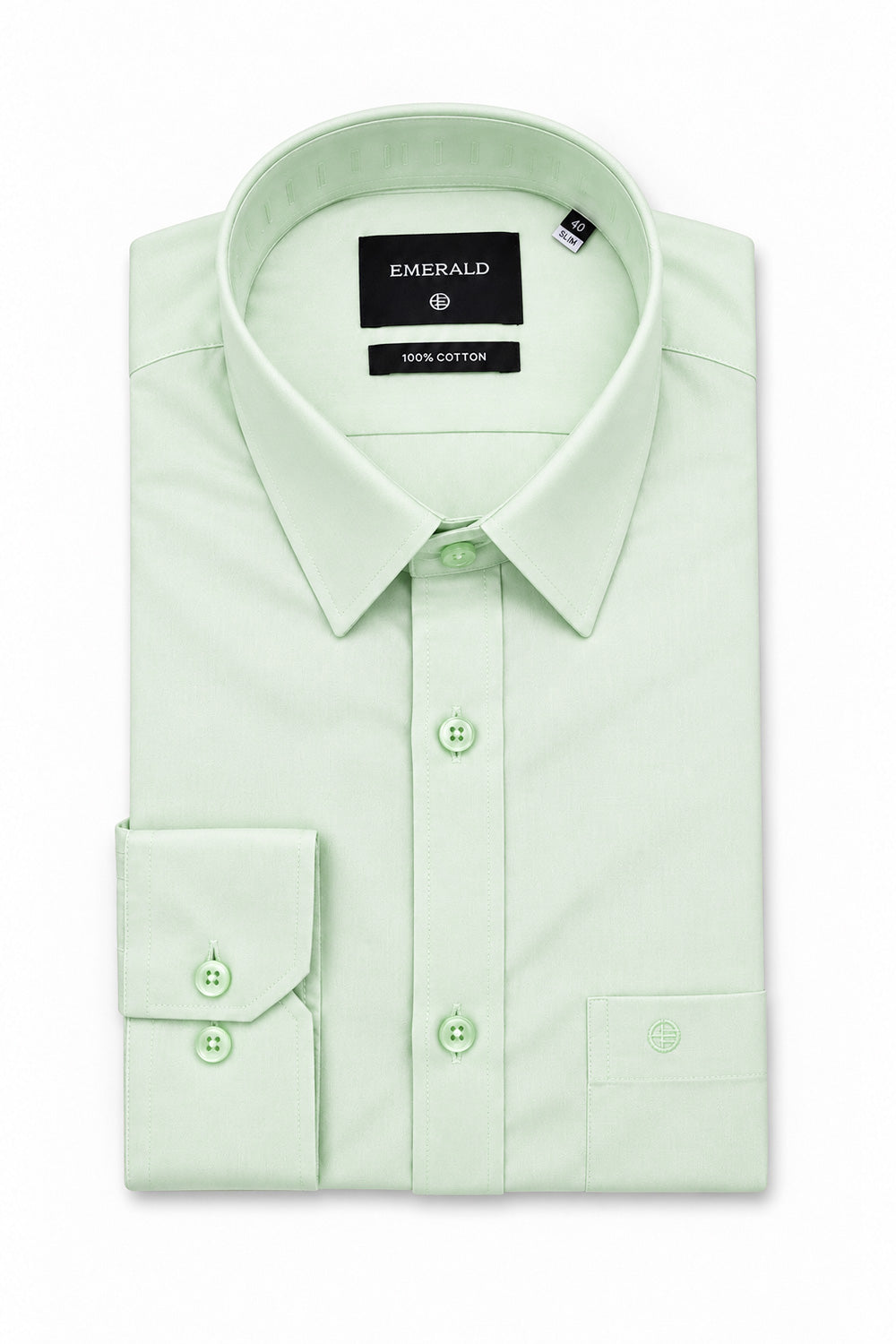 Emerald Formal Slim Fit Long Sleeve Shirt - Green