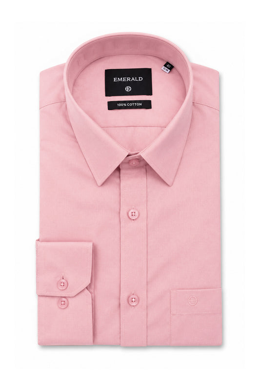 Emerald Formal Slim Fit Long Sleeve Shirt - Pink