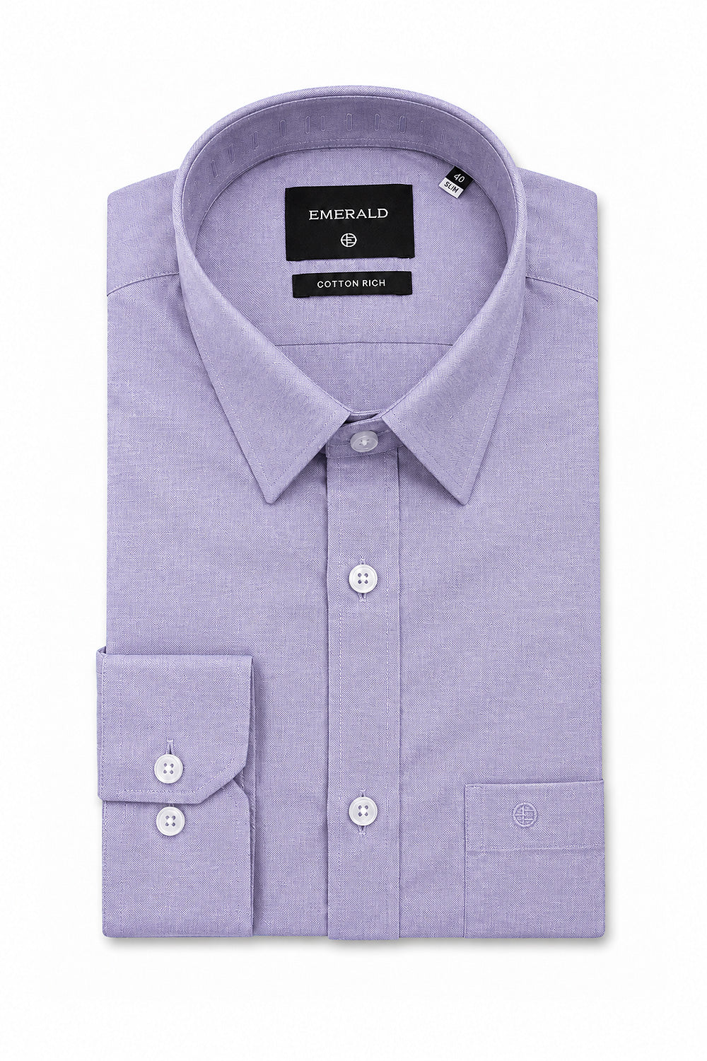Emerald Formal Oxford Slim Fit Long Sleeve Shirt - Cosmic Blue
