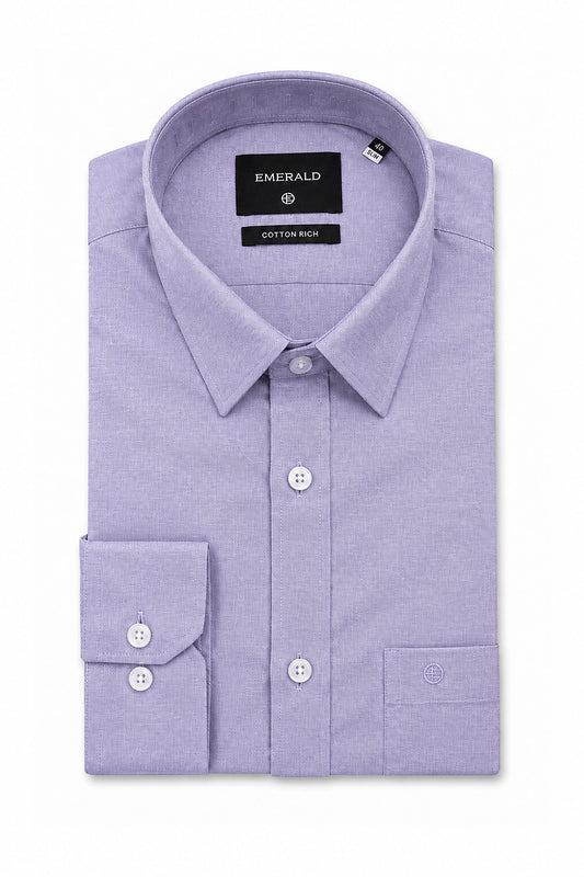 Emerald Formal Oxford Slim Fit Long Sleeve Shirt - Cosmic Blue