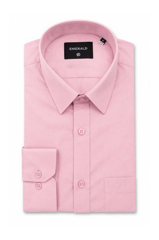 Emerald Formal Slim Fit Long Sleeve Shirt - Pink Lady