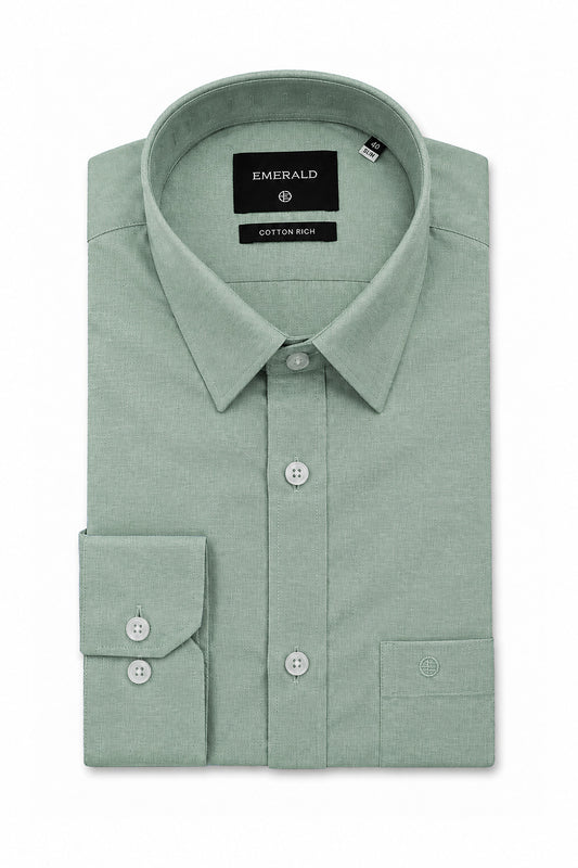 Emerald Formal Oxford Slim Fit Long Sleeve Shirt - Blue Aquife