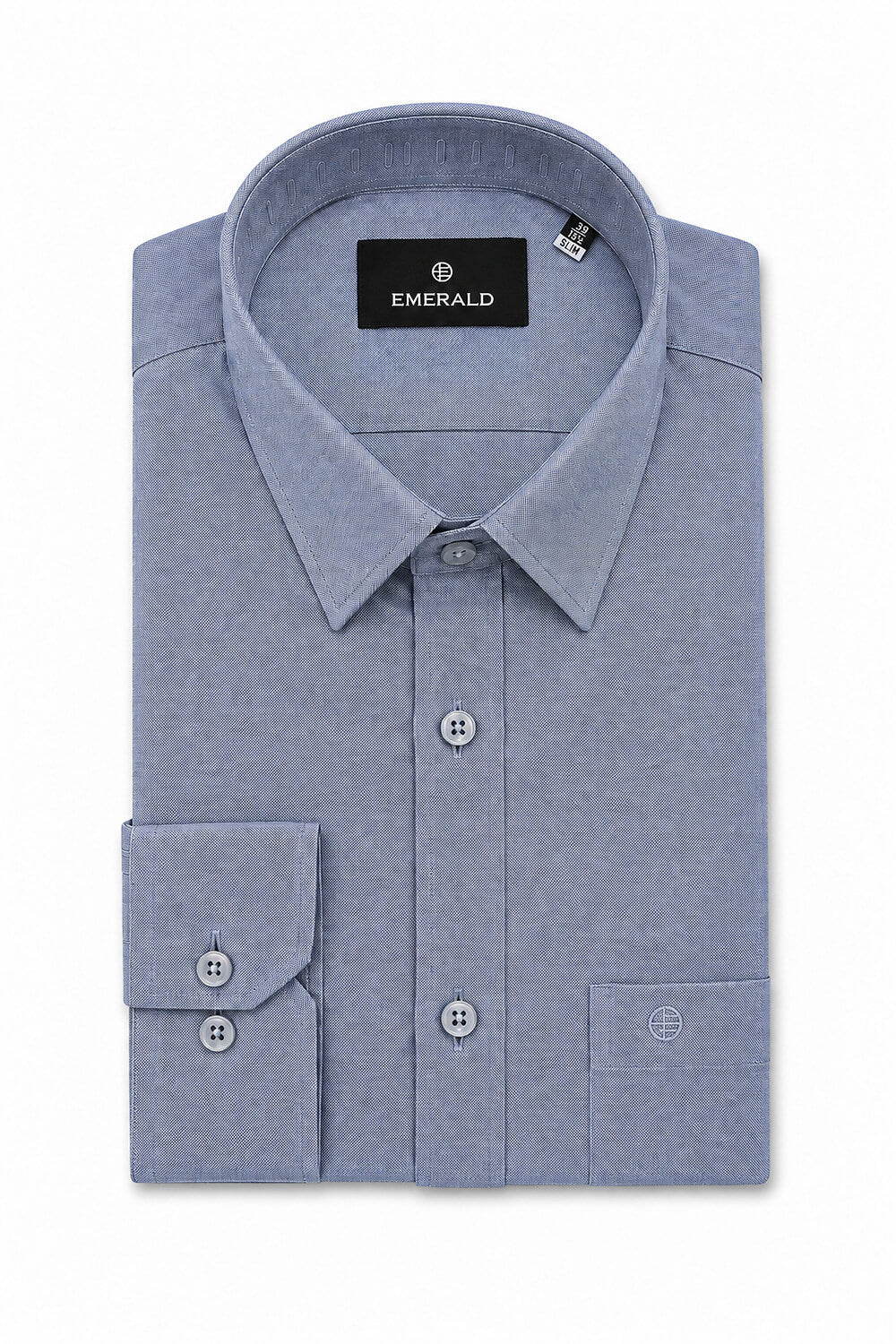 Emerald Formal Oxford Slim Fit Long Sleeve Shirt - Blue China