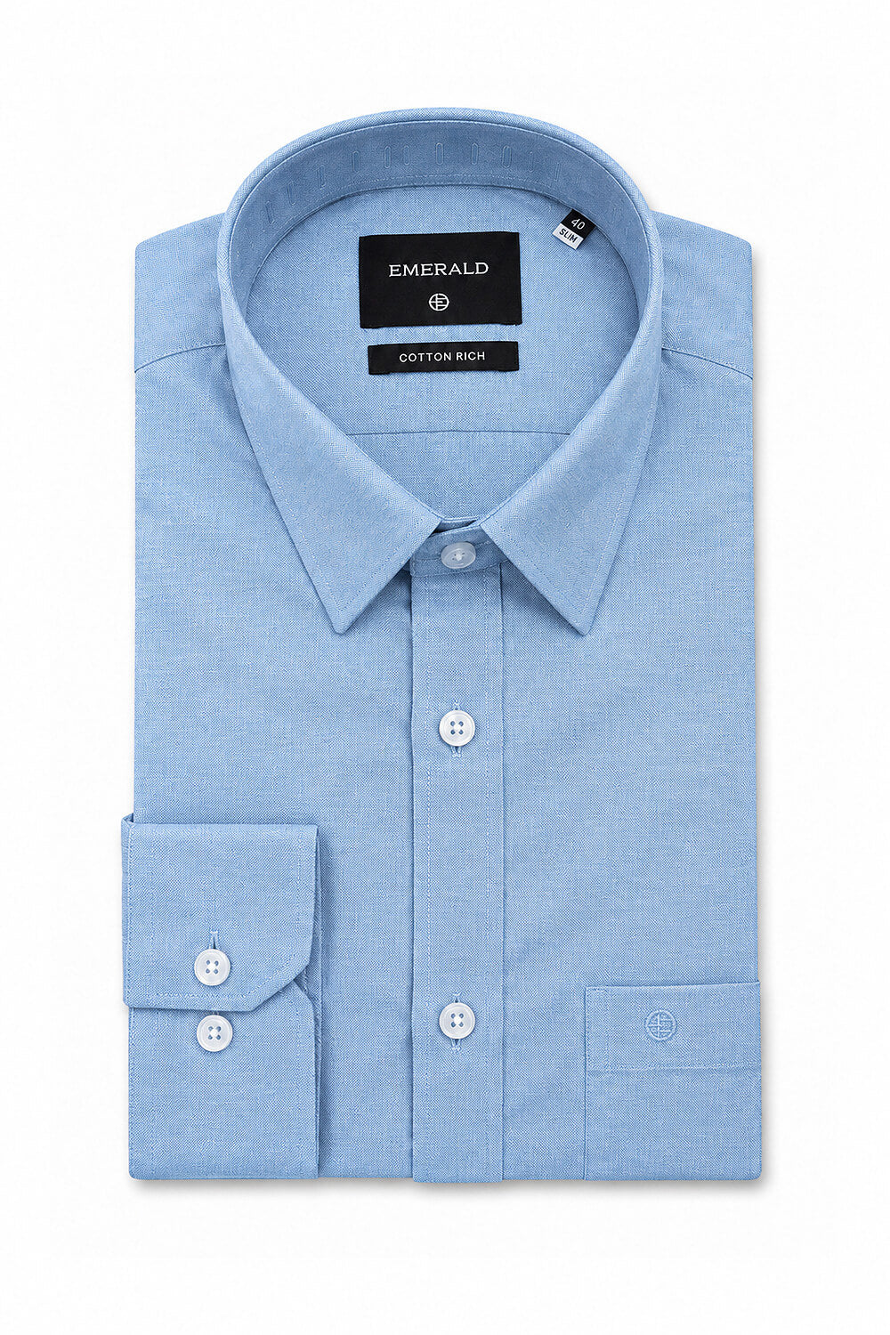 Emerald Formal Oxford Slim Fit Long Sleeve Shirt - Blue Blue
