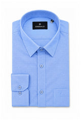 Emerald Formal Oxford Slim Fit Long Sleeve Shirt - Blue Marina