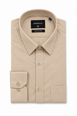 Emerald Formal Slim Fit Long Sleeve Shirt - Seal Brown