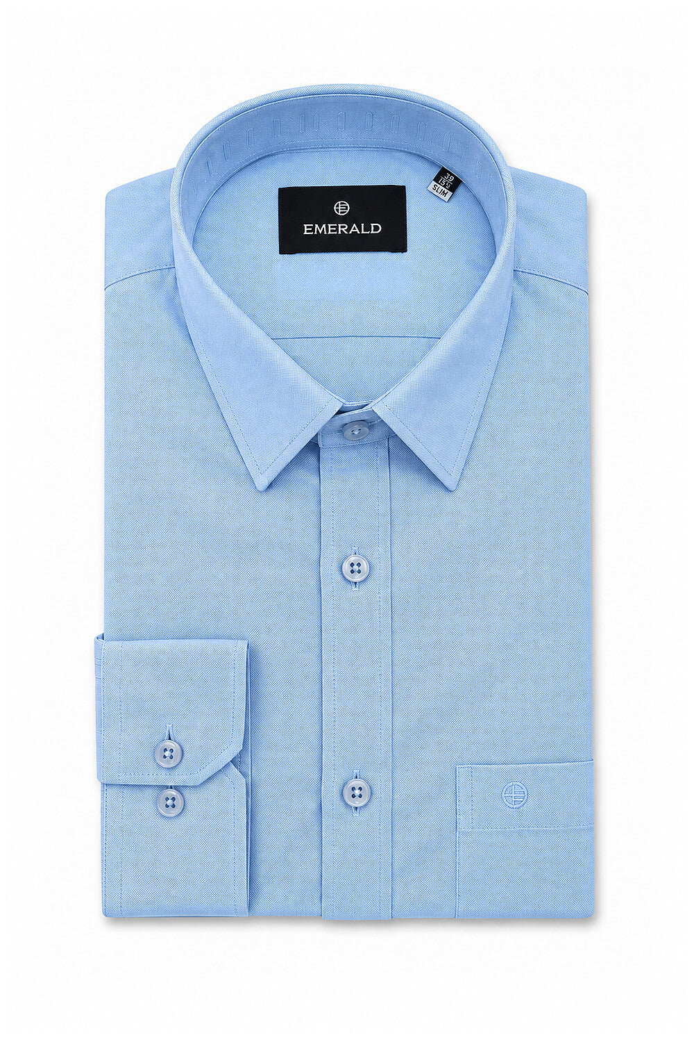 Emerald Formal Oxford Slim Fit Long Sleeve Shirt - Blue Little